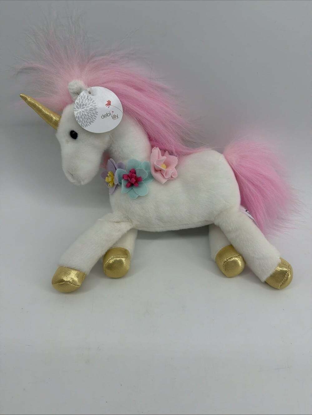 Aurora White Unicorn Horse Flower Wreath Animal Plush Super Soft - Clean NWT